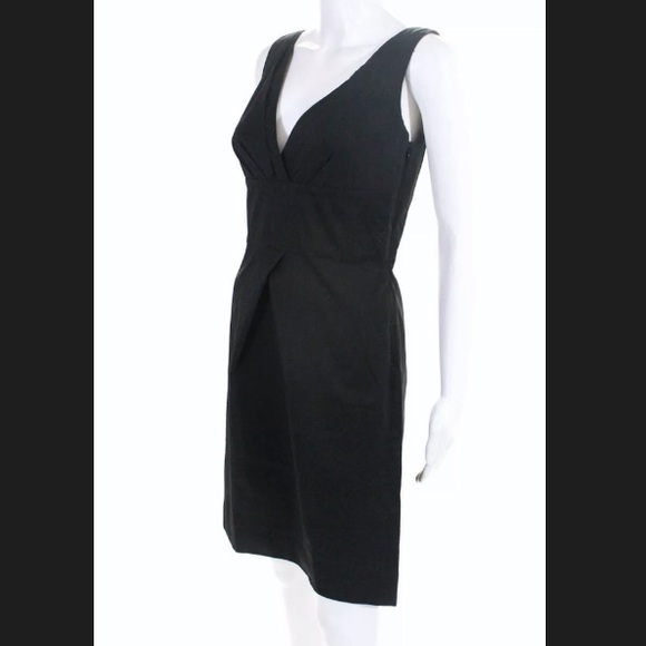 Diane Von Furstenberg Black V-Neck Cocktail Dress - Picture 2 of 7